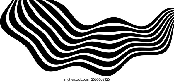 Geometric Abstract Decorative line wave Background. optical art illusion. perspective line stripes with 3d dimensional effect. Design elements for technology, science, and modern concept