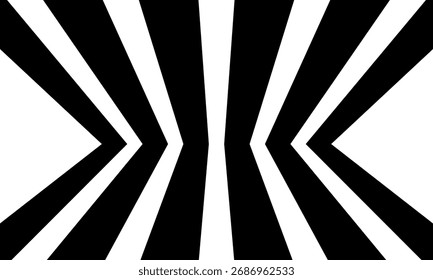 Geometrische abstrakte dekorative Linie Welle Hintergrund. optische Illusion. perspektivische Linienstreifen mit 3D-Effekt, Modernes Design