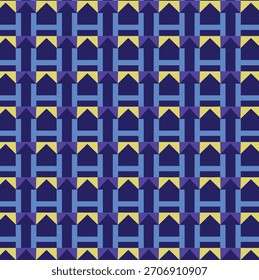 Diseño Abstractas geométrico con patrón en forma de H azul, amarillo y púrpura. diseños visuales sin costuras, diseño decorativo perfecto para tela, moda, Fondo de pantalla, fondos, cerámica, impresión de textiles,