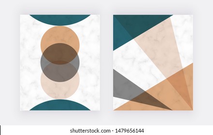 Geometric abstract design with circle and triangle shapes. Modern backgrounds for placard, banner, card, flyer, poster, save the date