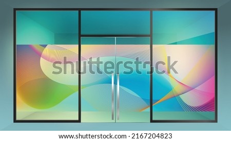 Geometric abstract design for glass partition graphic. Glass graphic design for your residential and commercial space.