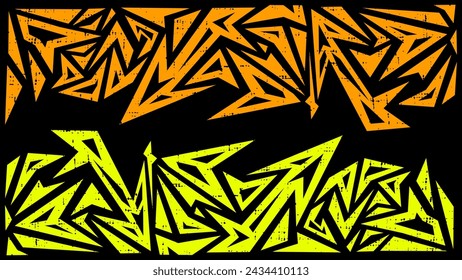Geometric abstract design presentation background in orange, yellow and black color. Sport vector illustration. Suitable for landing page and backdrop template.
