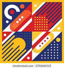 Diseño Abstractas geométrico con patrón de Colores primarios