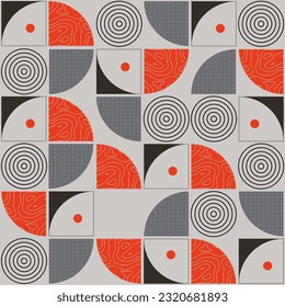 Geometric and abstract design. Seamless pattern inspired by modernism and collage made of simple geometric shapes. Useful for poster art, digital prints, textiles and apparel. SSTKabstract