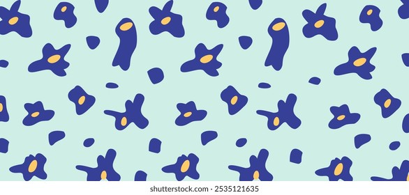 Geometric Abstract Design with simple colorful flowers, geometric shapes on a flat background for Presentation, Flyer and Leaflet, Cards, Landing, Website, gift craft, cover. Vector illustration.