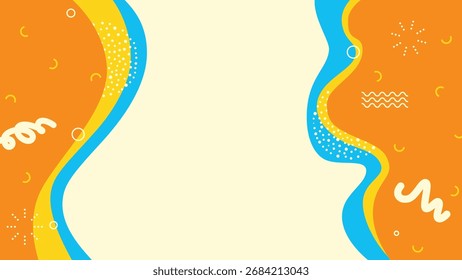 Padrão de doodle abstrato geométrico com elementos retrô coloridos. Memphis banner moderno fundo para design de vetor elegante e cartaz moderno.