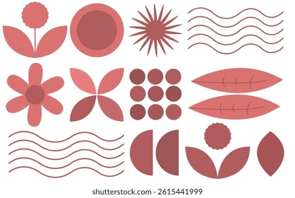 Geometric abstract eco pattern red vector
Vector eco pattern with images of leaves, flowers and abstract shapes vector