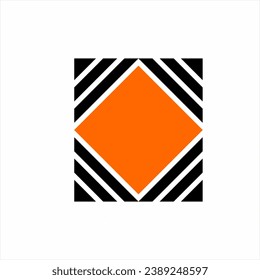 Geometric abstract element design with diamond symbol.