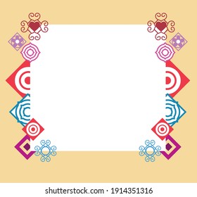 geometric and abstract elements decoration blank banner vector illustration