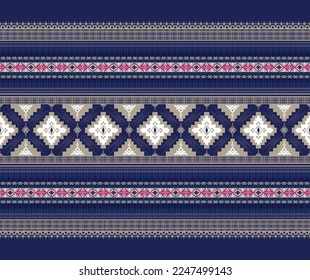 Geometric Abstract Ethnic Pattern Art Design For Background Or Wallpaper.vector illustration, fabric, clothing, carpet, textile, embroidery.    