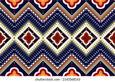 Geometric abstract ethnic pattern design. Tribal boho native ethnic traditional embroidery vector background. Aztec fabric carpet mandala ornament ethnic chevron textile decoration wallpaper.