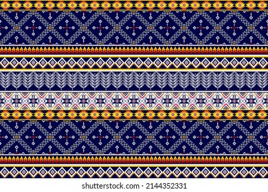 Geometric abstract ethnic pattern design. Tribal boho native ethnic traditional embroidery vector background. Aztec fabric carpet mandala ornament ethnic chevron textile decoration wallpaper.