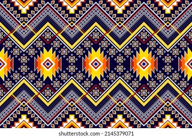 Geometrisches abstraktes ethnisches Muster. Stammesboho einheimische Pute ethnische traditionelle Stickerei, Vektorhintergrund. Azteken-Teppich-Mandala-Ornament ethnische Chevron Textil-Dekoration Tapete 