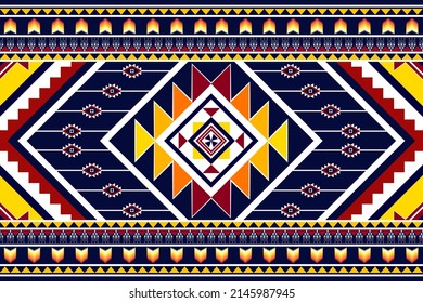 Geometric abstract ethnic pattern design. Tribal boho native turkey ethnic traditional embroidery vector background. Aztec fabric carpet mandala ornament ethnic chevron textile decoration wallpaper 
