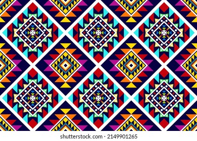 Geometric abstract ethnic pattern design. Tribal turkey boho ethnic native traditional embroidery vector background. Aztec fabric carpet mandala ornament ethnic chevron textile decoration wallpaper 