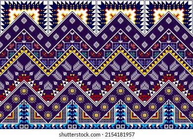 Geometric abstract ethnic pattern design. Aztec fabric carpet mandala ornaments textile ethnic decorations wallpaper. Tribal boho native ethnic turkey traditional embroidery vector background 