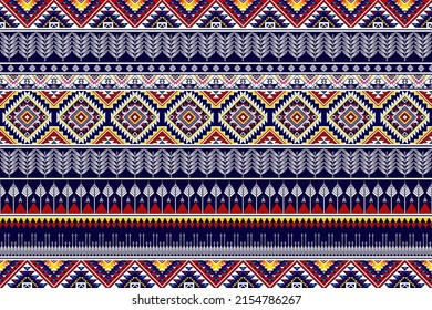 Geometric abstract ethnic pattern design. Aztec fabric carpet mandala ornaments textile ethnic decorations wallpaper. Tribal boho native ethnic turkey traditional embroidery vector background 