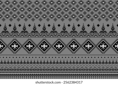 Geometric abstract Ethnic Pattern Navajo seamless. Traditional black and white Aztec background. Native textile tribal ornament print for cloth, wallpaper, curtain, sarong, Batik, fabric