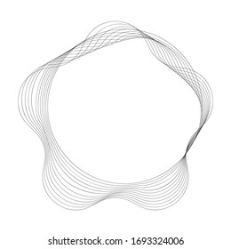 Abstrakte geometrische Figur. Kreis der Bänder. Linien. Schwarz-Weiß-Grafik