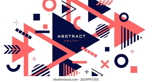Geometric abstract figures. Background of triangles. Technology background banner .Vector illustration .