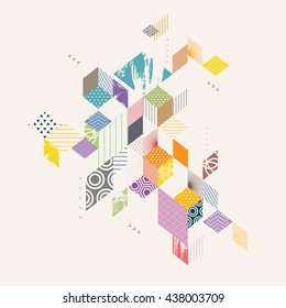 Geometric abstract flat background 