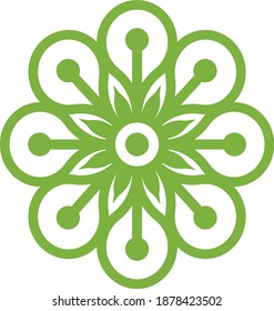 Icono de flor geométrica y abstracta.