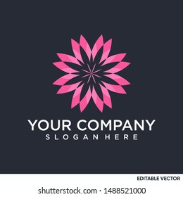 geometric abstract flower logo editable vector