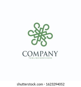 geometric abstract flower nature vector logo design template 
