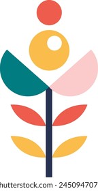 Geometric Abstract Flower Vector Illustration