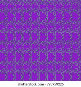 Geometric abstract flowers that form a pattern on a purple background. Vector illustration