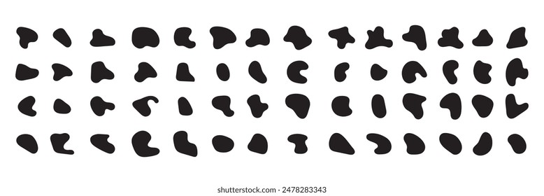 Geometric abstract flowing shapes templates. Vector Dynamical forms collection for your design. Black simple hand-drawn frame silhouettes