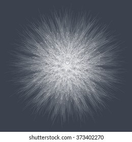Geometric  abstract form with connected line and dots. Graphic background for your design. Vector illustration