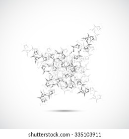 Geometric abstract form with connected lines and dots. Vector illustration