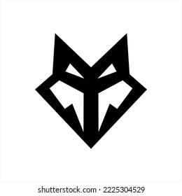 Geometric abstract fox design. Unique fox logo.