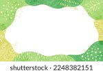 Geometric abstract frame background in green color.