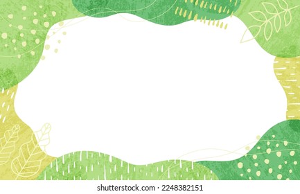 Geometric abstract frame background in green color.