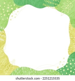 Geometric abstract frame background in green color.