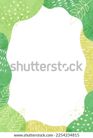 Geometric abstract frame background in green color.