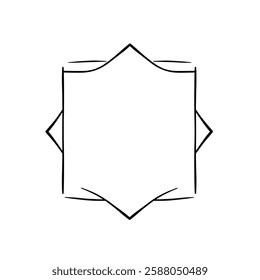 Geometric Abstract Frame: Minimalist Black and White Line Art Border Design. Perfect for modern backgrounds, templates, and decorative elements.