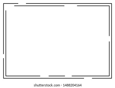 Geometric abstract frame. Vector slim lines, strokes. Graphic design element.