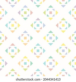 Geometric abstract funky pattern. Seamless grid background with lines, diamonds and squares. Colorful vector ornament. Modern illustration is used for design paper, cover, packaging, textile