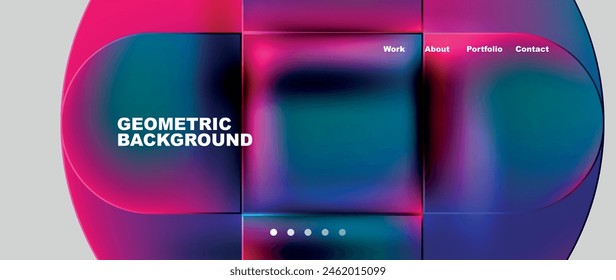 Geometric abstract glassmorphism with circles and squares. Vector Illustration For Wallpaper, Banner, Background, Card, Book Illustration, landing page