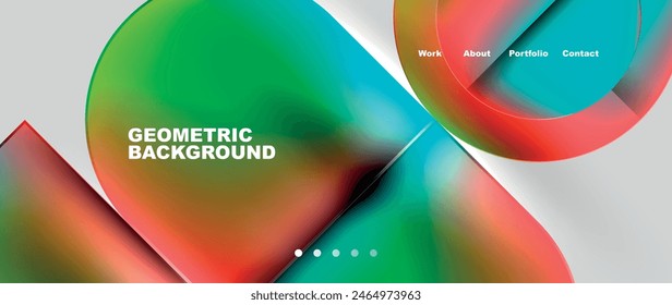 Morfismo geométrico abstracto con círculos y cuadrados. Ilustración vectorial Para Fondo de pantalla, Anuncio, Fondo, Tarjeta, Ilustración de libro, página de destino