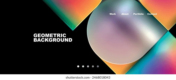 Geometric abstract glassmorphism with circles and squares. Vector Illustration For Wallpaper, Banner, Background, Card, Book Illustration, landing page
