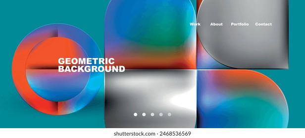 Geometric abstract glassmorphism with circles and squares. Vector Illustration For Wallpaper, Banner, Background, Card, Book Illustration, landing page