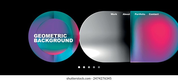 Geometric abstract glassmorphism with circles and squares. Vector Illustration For Wallpaper, Banner, Background, Card, Book Illustration, landing page