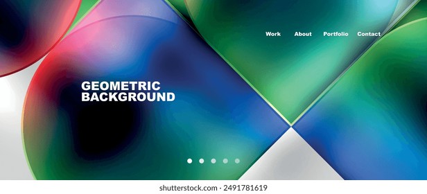 Geometric abstract glassmorphism with circles and squares. Vector Illustration For Wallpaper, Banner, Background, Card, Book Illustration, landing page