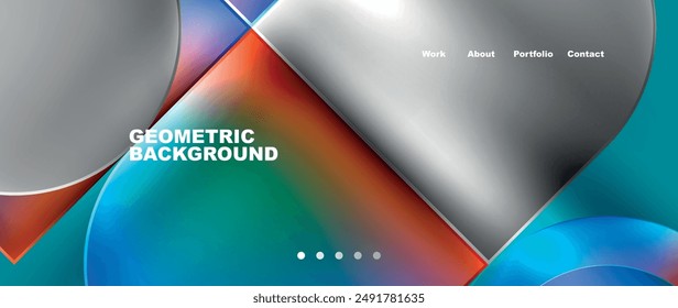Geometric abstract glassmorphism with circles and squares. Vector Illustration For Wallpaper, Banner, Background, Card, Book Illustration, landing page