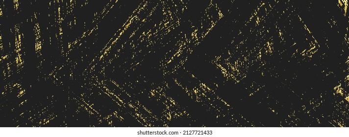Geometric abstract glitter pattern, black background, golden grunge texture. Stylish decoration for banner design, design for cover, wallpaper, website, flyer, book, business card.