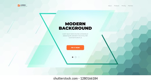 Geometric abstract gradient background design. Hexagon shape abstract vector composition on background. Futuristic design posters. Eps10 vector.